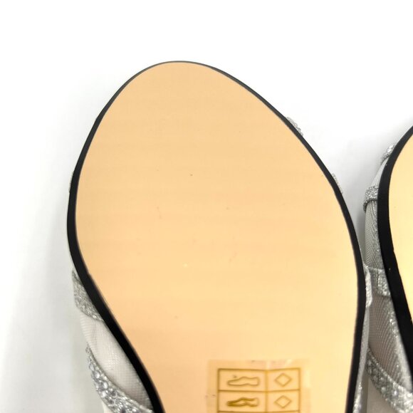 7W 7 WIDE WIDTH Touch Ups Womens Clara Silver‎ Kitten Heels Dress Sandals Shoes - Picture 9 of 15